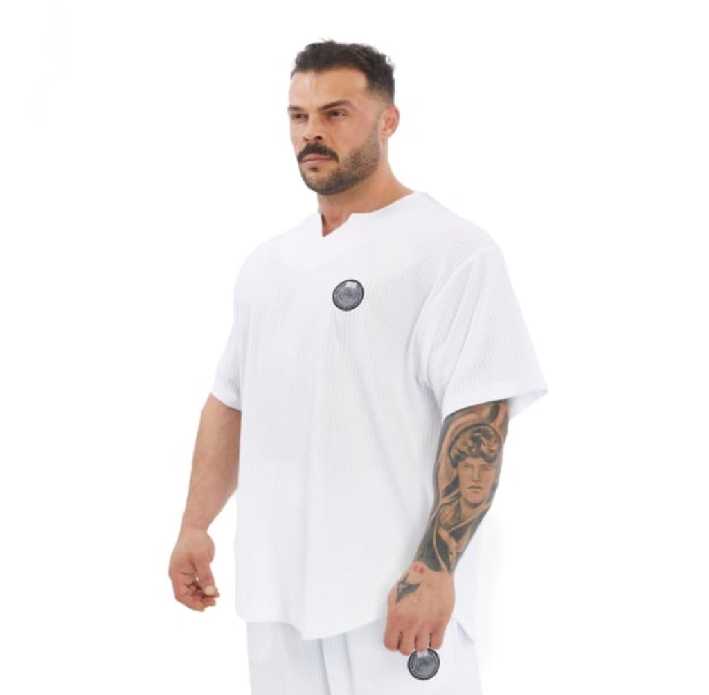 Men's Oversize Active T-shirt V-neck Rag Top